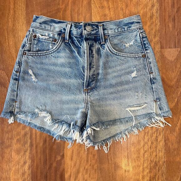 AGOLDE Jaden Short in Surreal Sz 24‎ Blue Denim Jean Cutoff High Waist Cute Sexy - Picture 5 of 16